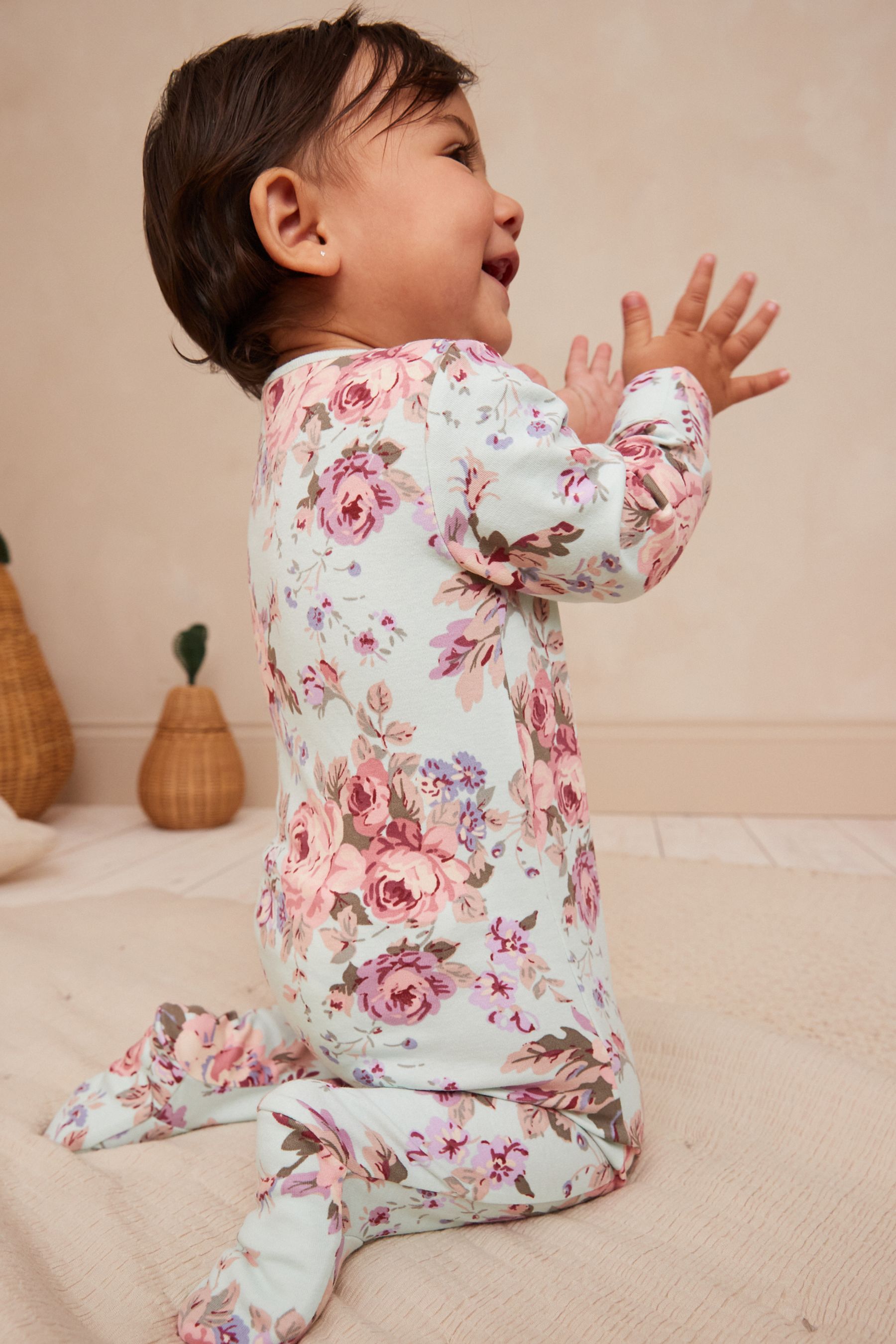 Buy Floral Baby Two Way Zip Sleespuits 3 Pack 0 2yrs from the Next UK online shop