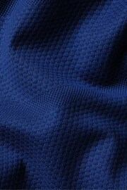 Charles Tyrwhitt Blue Popcorn Textured Stripe Tyrwhitt Cool Zip Neck Polo Shirt - Image 5 of 5