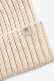 Stone Cream Rib Beanie Hat (1-16yrs) - Image 2 of 2