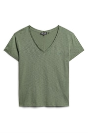 Superdry Olive Green Studios Embroidered 100% Cotton V-Neck T-Shirt - Image 6 of 8