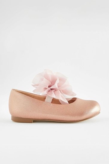 Pink Wide Fit (G) Bow Mary Jane Occasion Shoes