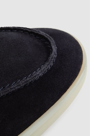 Reiss Navy Kason Mid Suede Slip-On Boots - Image 5 of 5