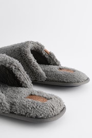 Grey Towelling Mule Slippers - Image 4 of 6