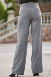 Sosandar Grey Wool Blend Wide Leg Trousers - Image 2 of 5