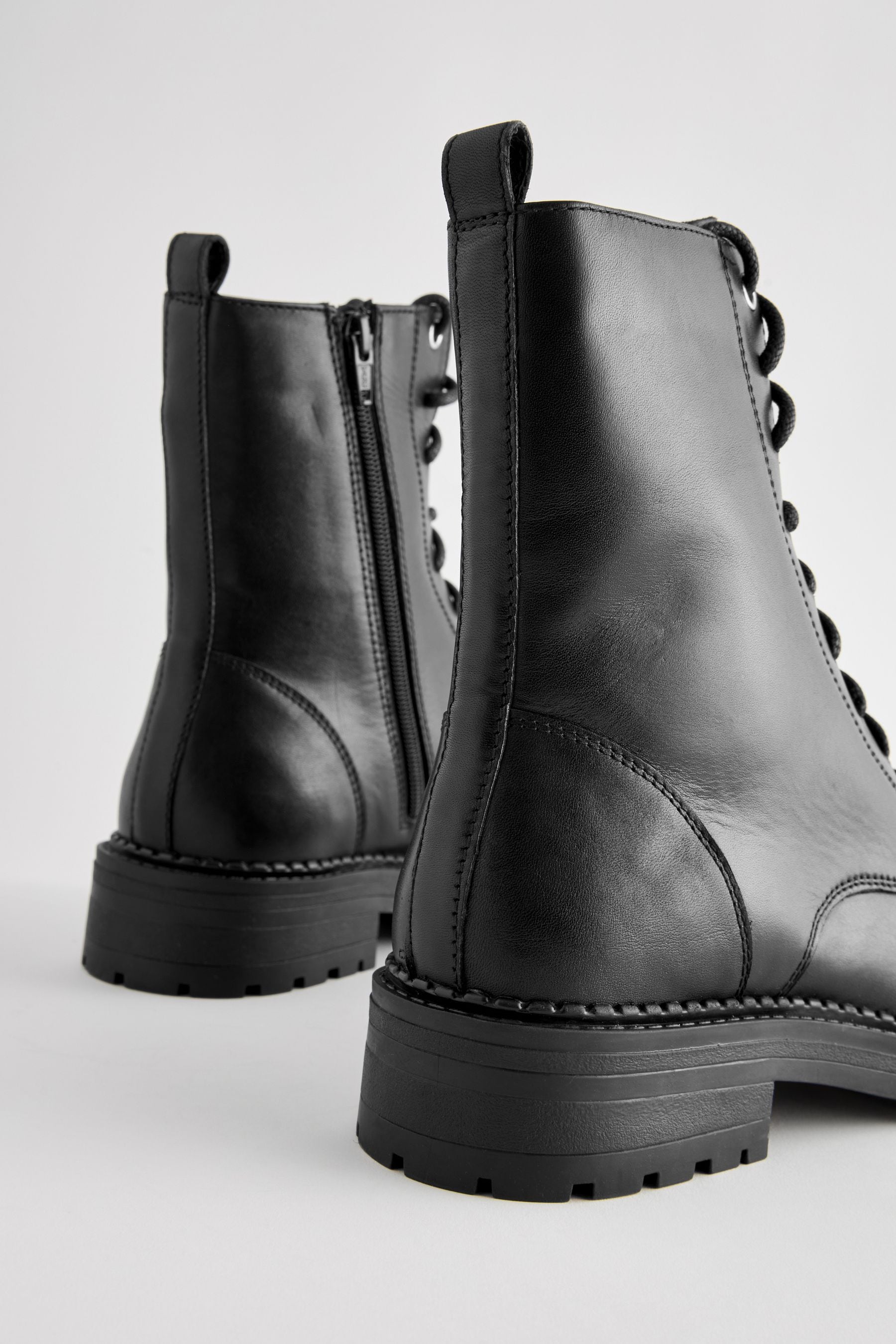 Buy Black Extra Wide Fit Forever Comfort Leather Lace Up Boots from the Next UK online shop