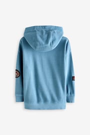 Blue 100% Cotton Embroidery Badge Hoodie (3-16yrs) - Image 2 of 4