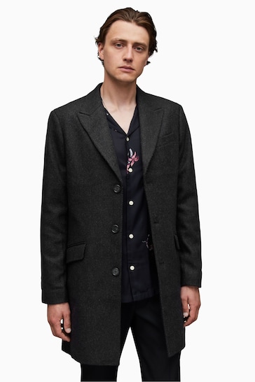 AllSaints Black Manfred Coat