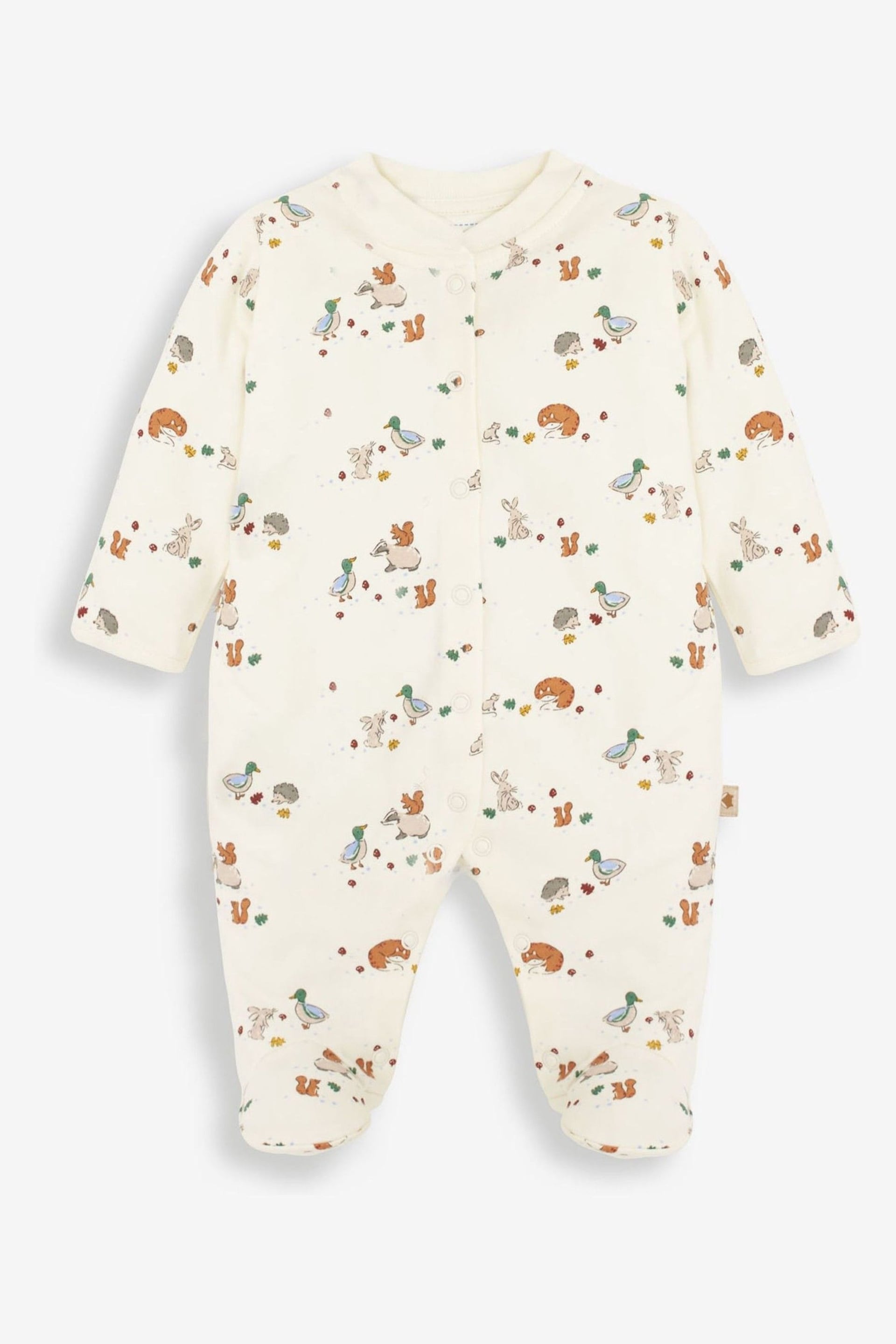 JoJo Maman Bébé Indigo 2-Piece Woodland Sleepsuit & Embroidered Pocket Jacket Set - Image 2 of 5