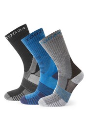 Tog 24 Blue Wels Trek Socks 3 Pack - Image 1 of 2
