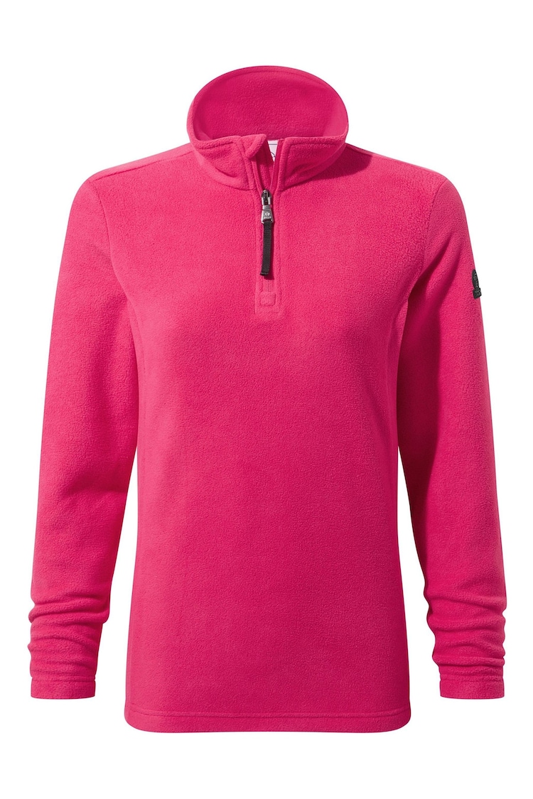 Tog 24 Light Pink Revive Fleece Zip Neck Jumper - Image 7 of 7