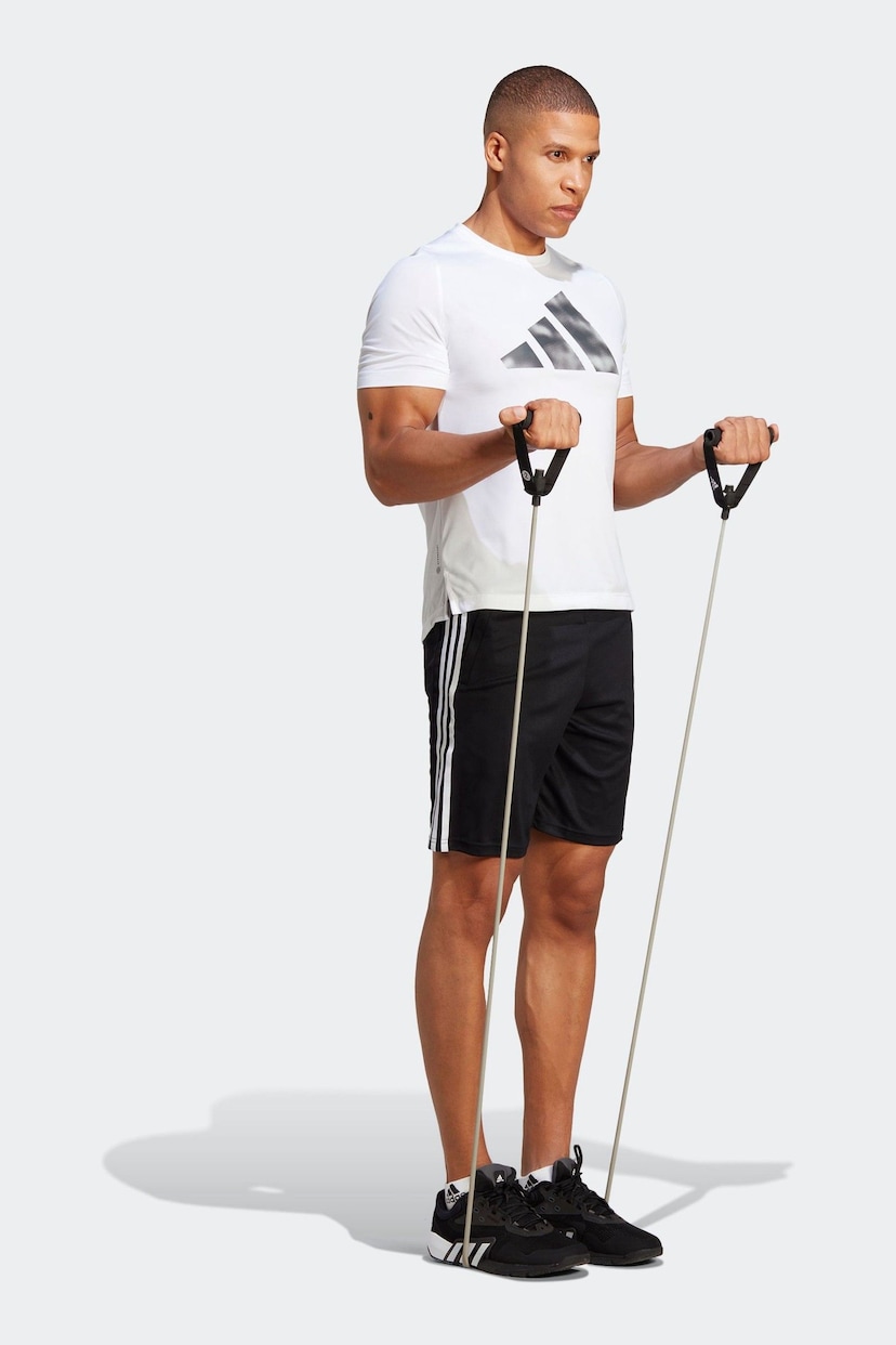 adidas Black Train Essentials Piqué 3-Stripes Training Shorts - Image 1 of 5