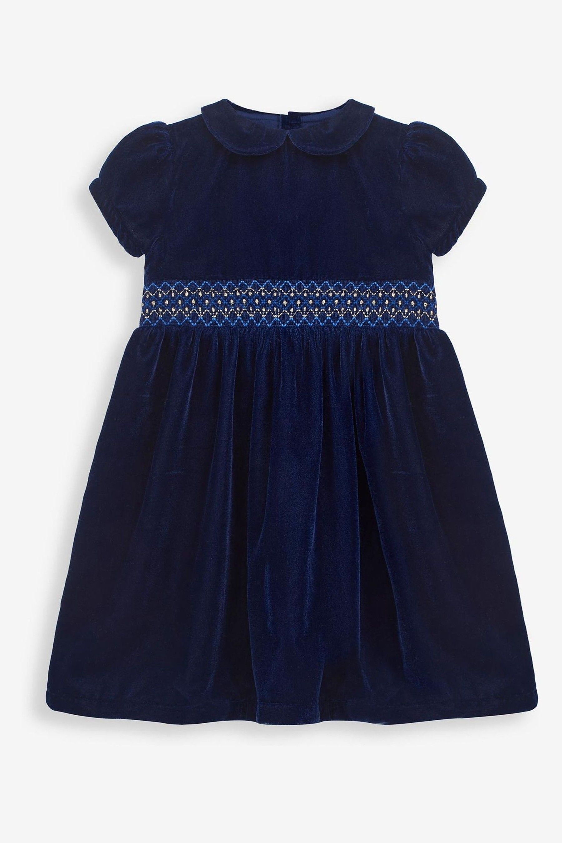 Buy JoJo Maman B b Navy Velvet Smocked Party Dress from the Next