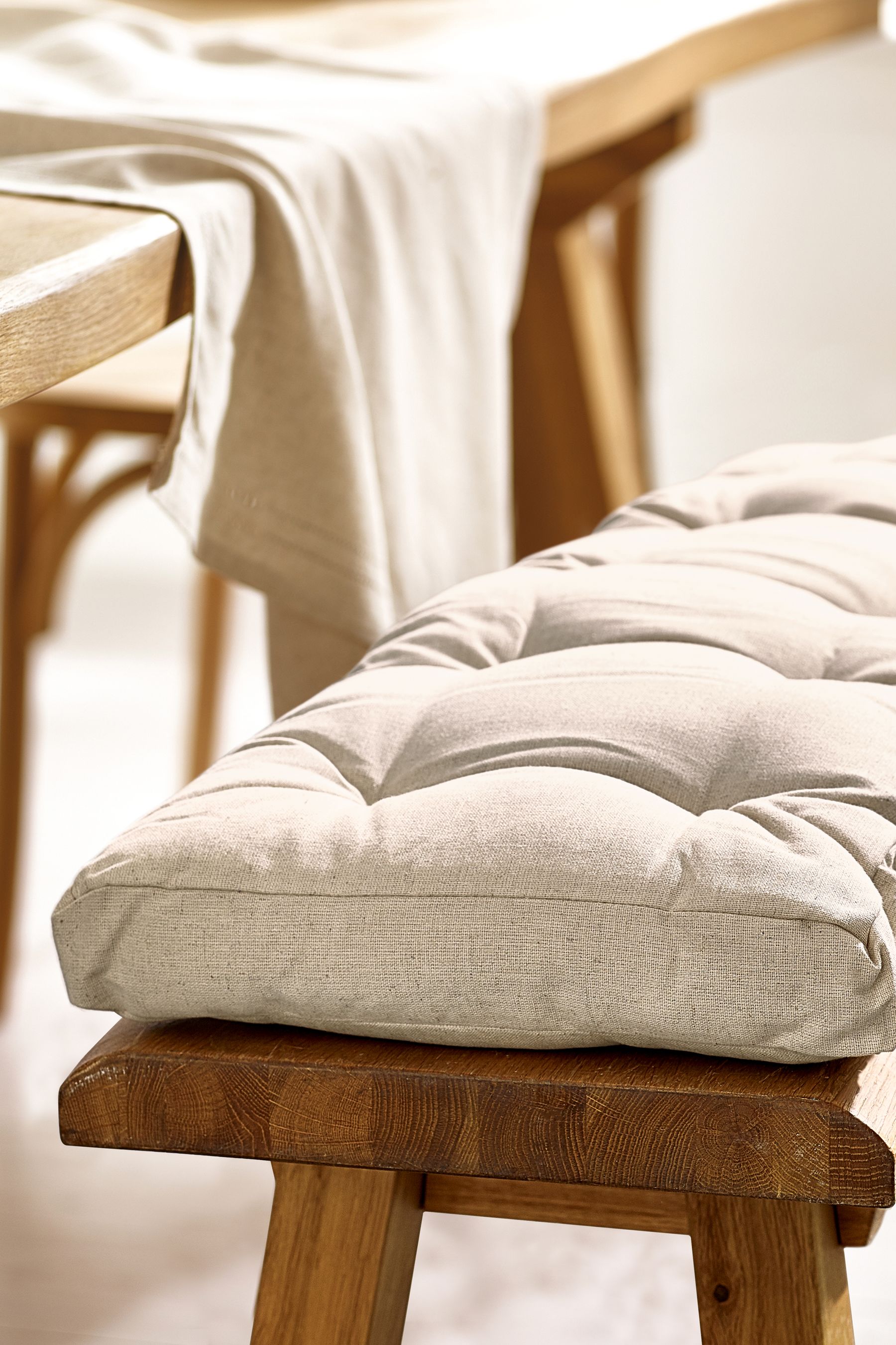 Buy Natural Bench Cushion Cotton Linen Blend Dining Bench Cushion from the Next UK online shop