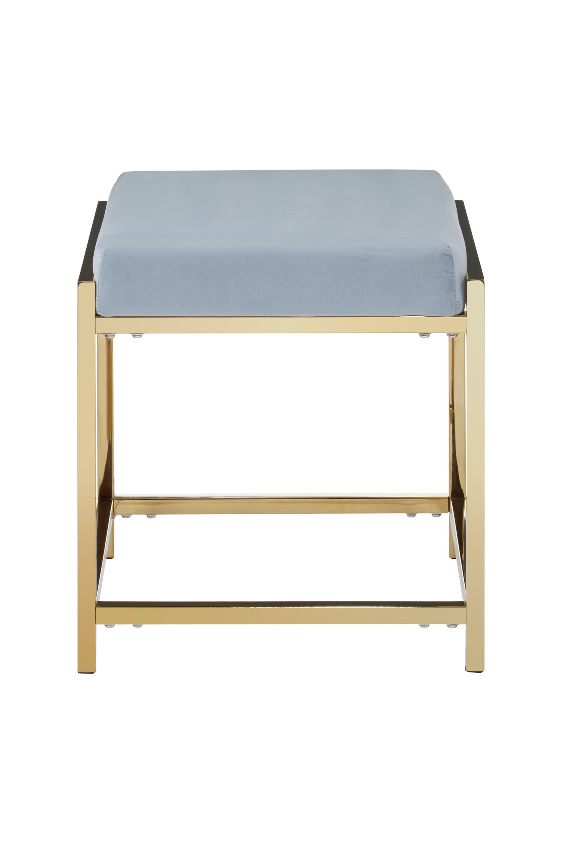 Fifty Five South Blue Allure Velvet Stool - Image 2 of 4