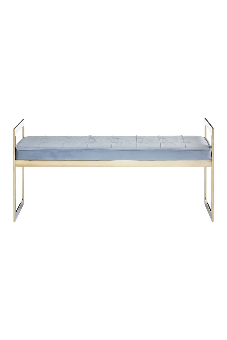 Fifty Five South Powder Blue Allure Velvet Bench - Image 2 of 5