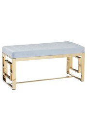 Fifty Five South Blue Allure Velvet Bench Side Table - Image 3 of 5