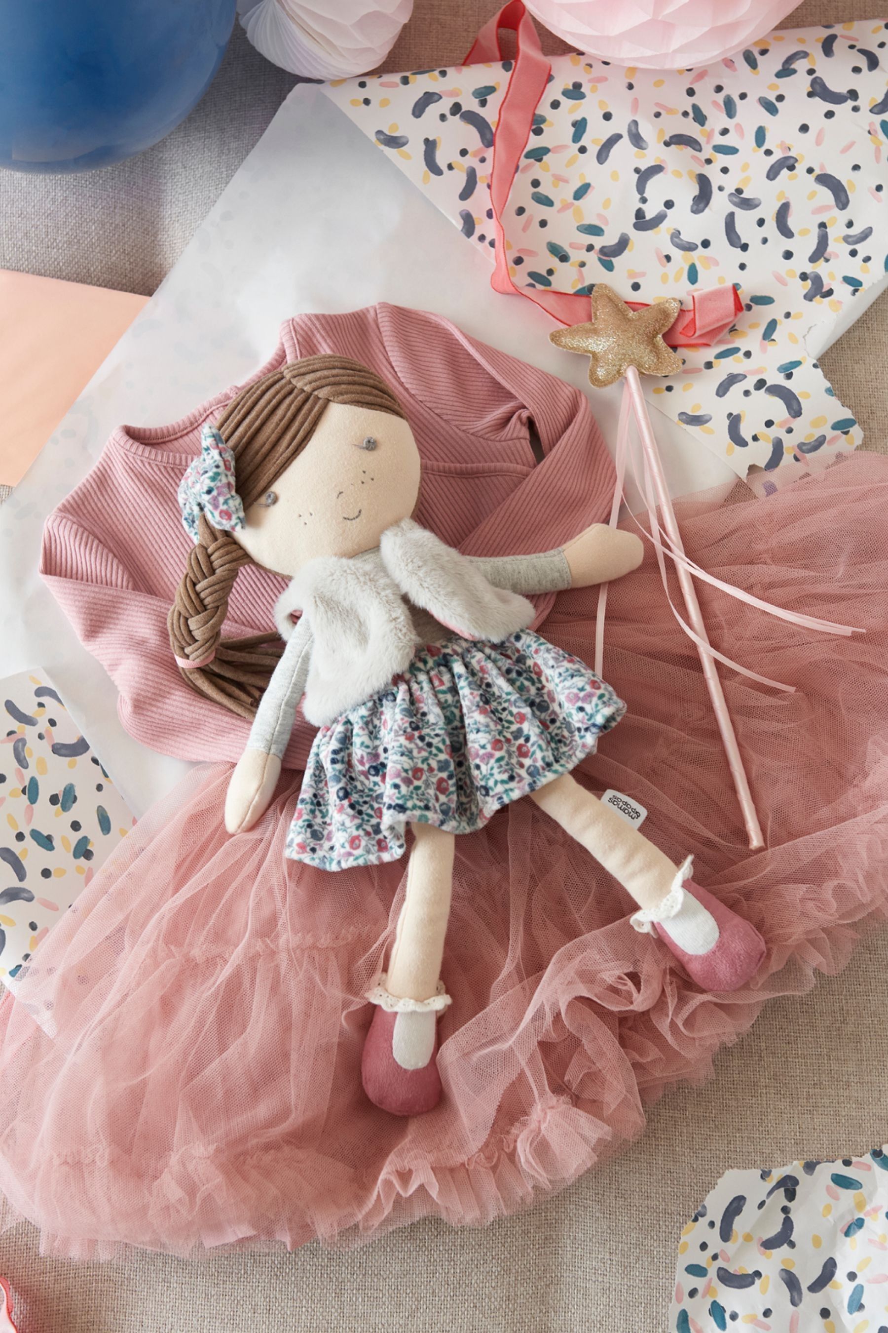 Mamas Papas Grey Always Love You Soft Toy Bella Rag Doll