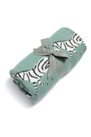 Mamas & Papas Green Kids 100% Cotton Knitted Blanket - Image 1 of 2