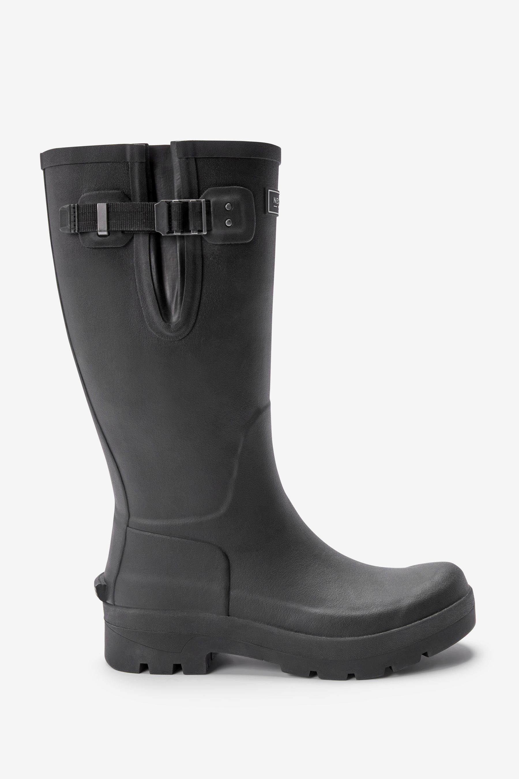 Buy Black Buckle Detail Wellington Boots from Next Luxembourg