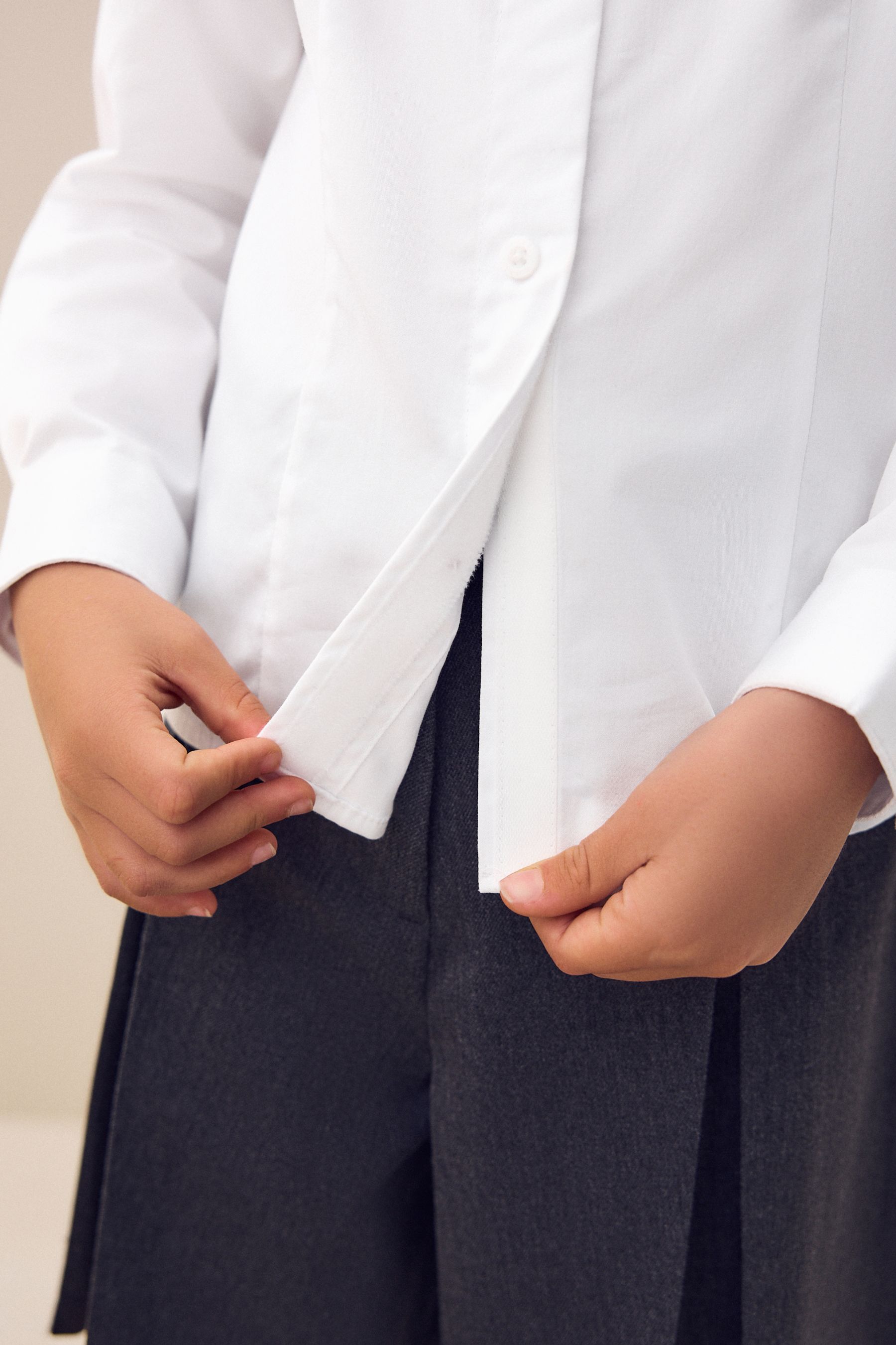 White Dressing Made Easy Cotton Rich Stretch Long Sleeve School Shirt 3 17yrs