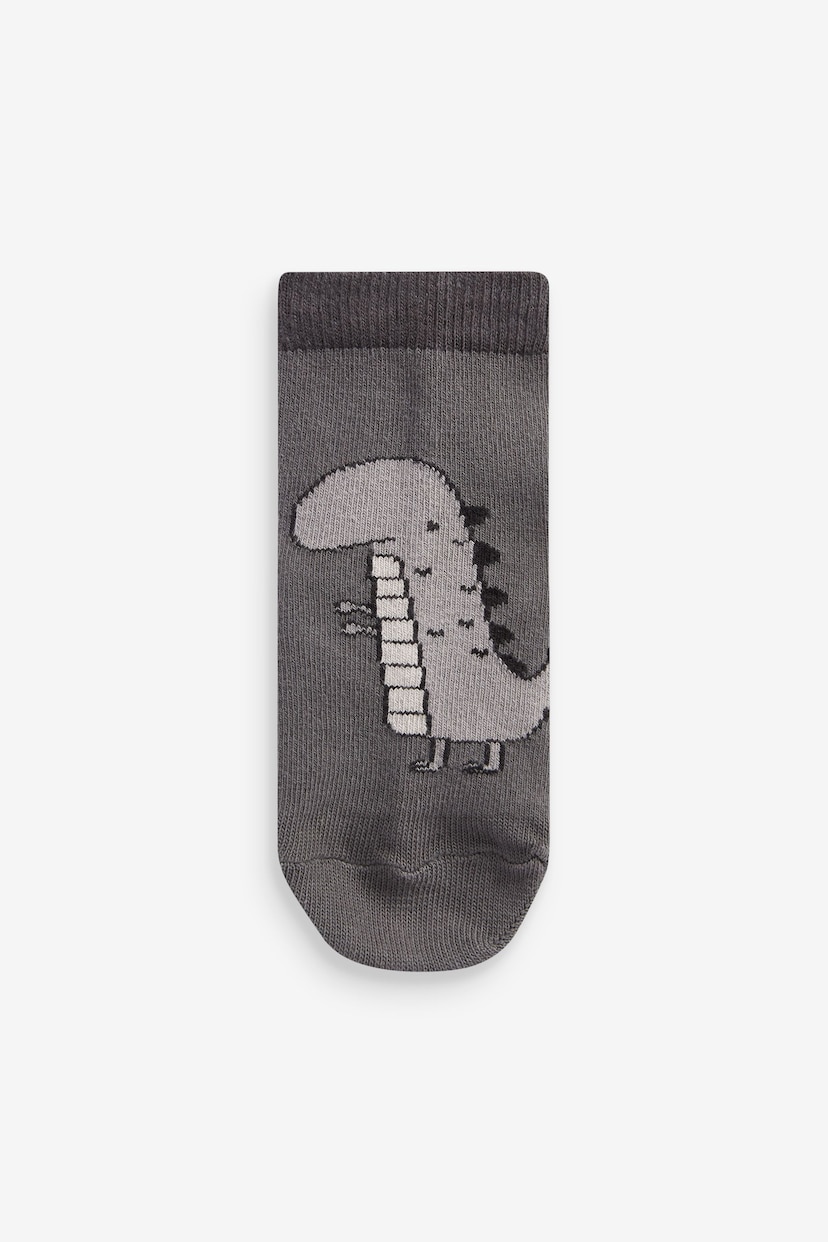 Black/Grey Dinosaur Cotton Rich Socks 7 Pack - Image 6 of 8
