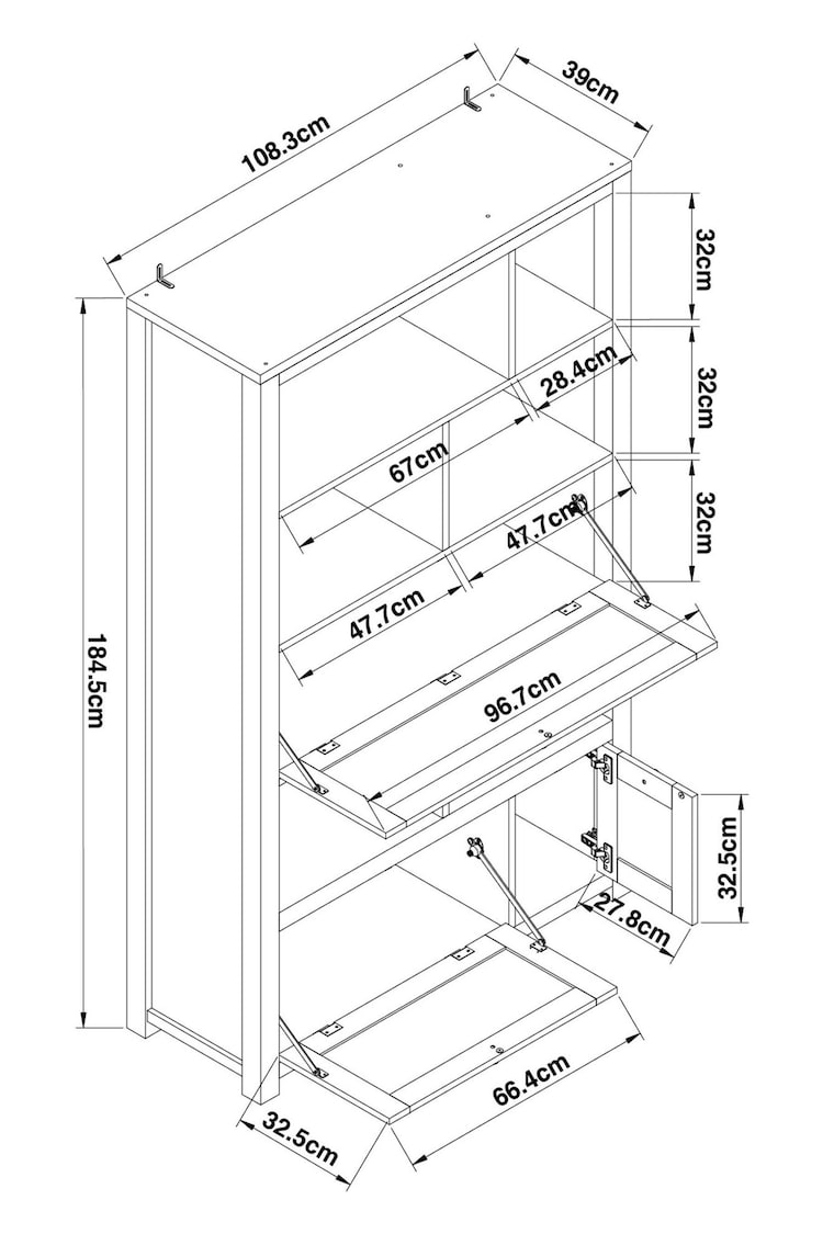 Dove Grey Malvern Oak Effect Wide Shelf - Image 9 of 9