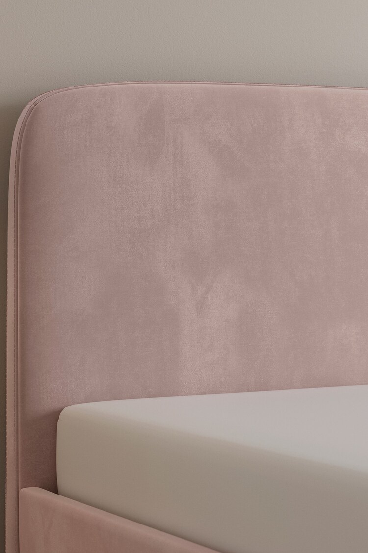 Pink Blush Opulent Velvet Matson Upholstered Ottoman Storage Bed Frame - Image 3 of 5