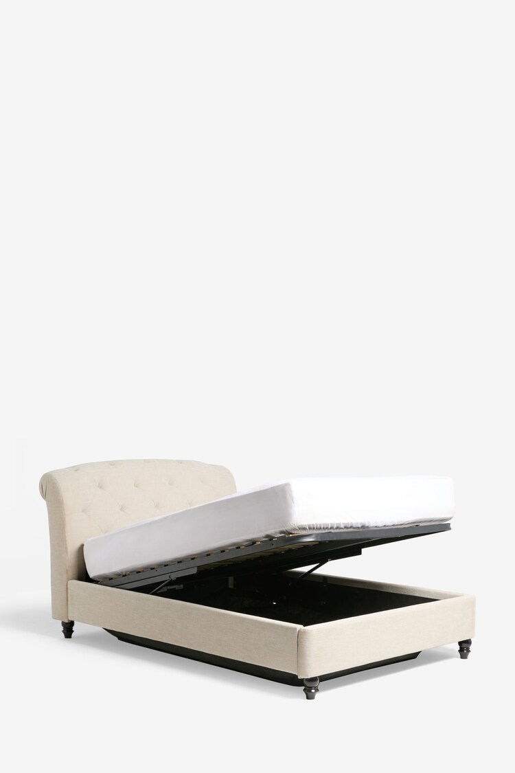 Curated visual reference: Buy Soft Texture Light Natural Hartford Upholstered Ottoman Storage Bed Photo Inspiration