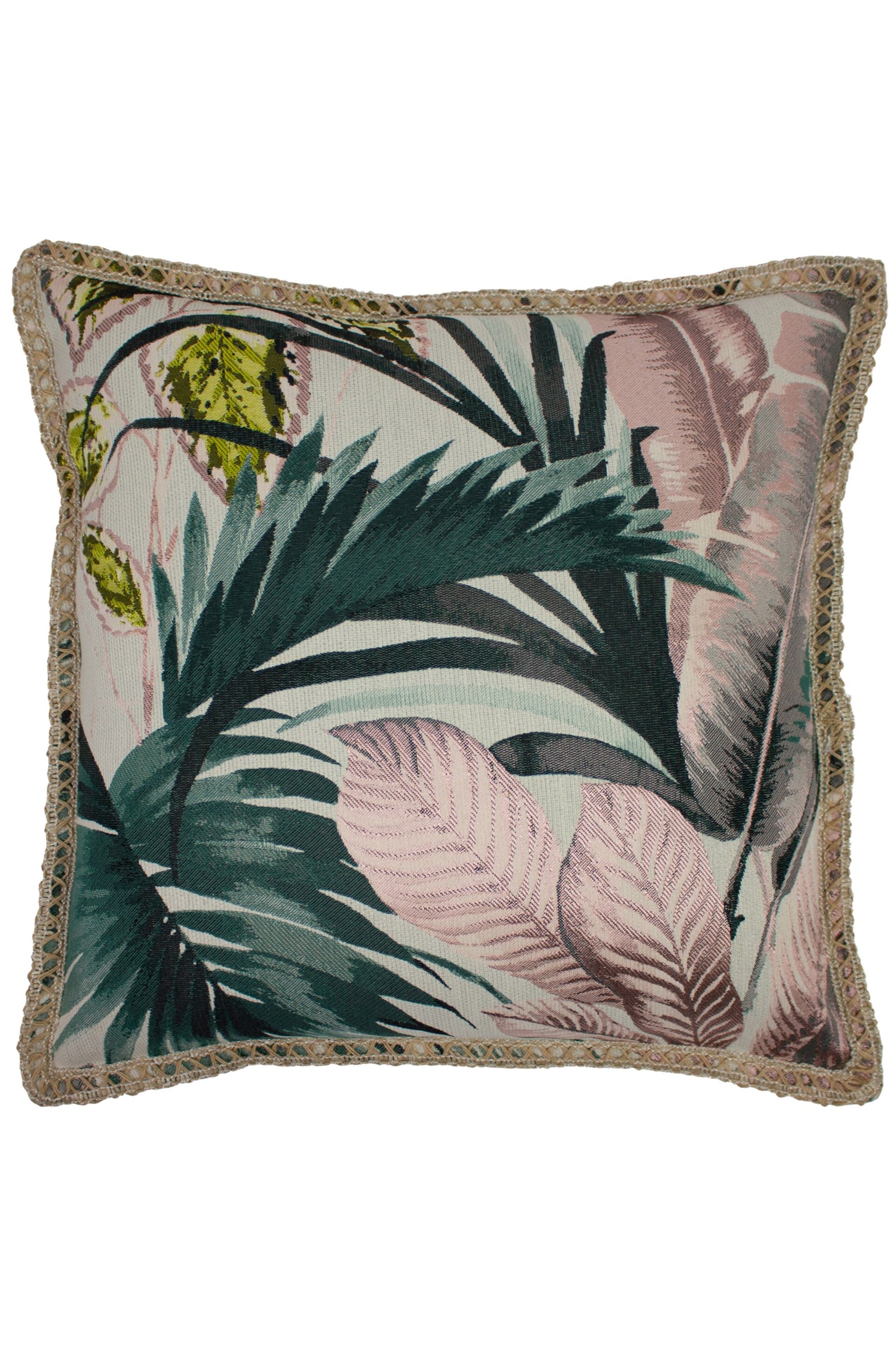 furn. Pink Amazonia Botanical Polyester Filled Cushion - Image 1 of 4