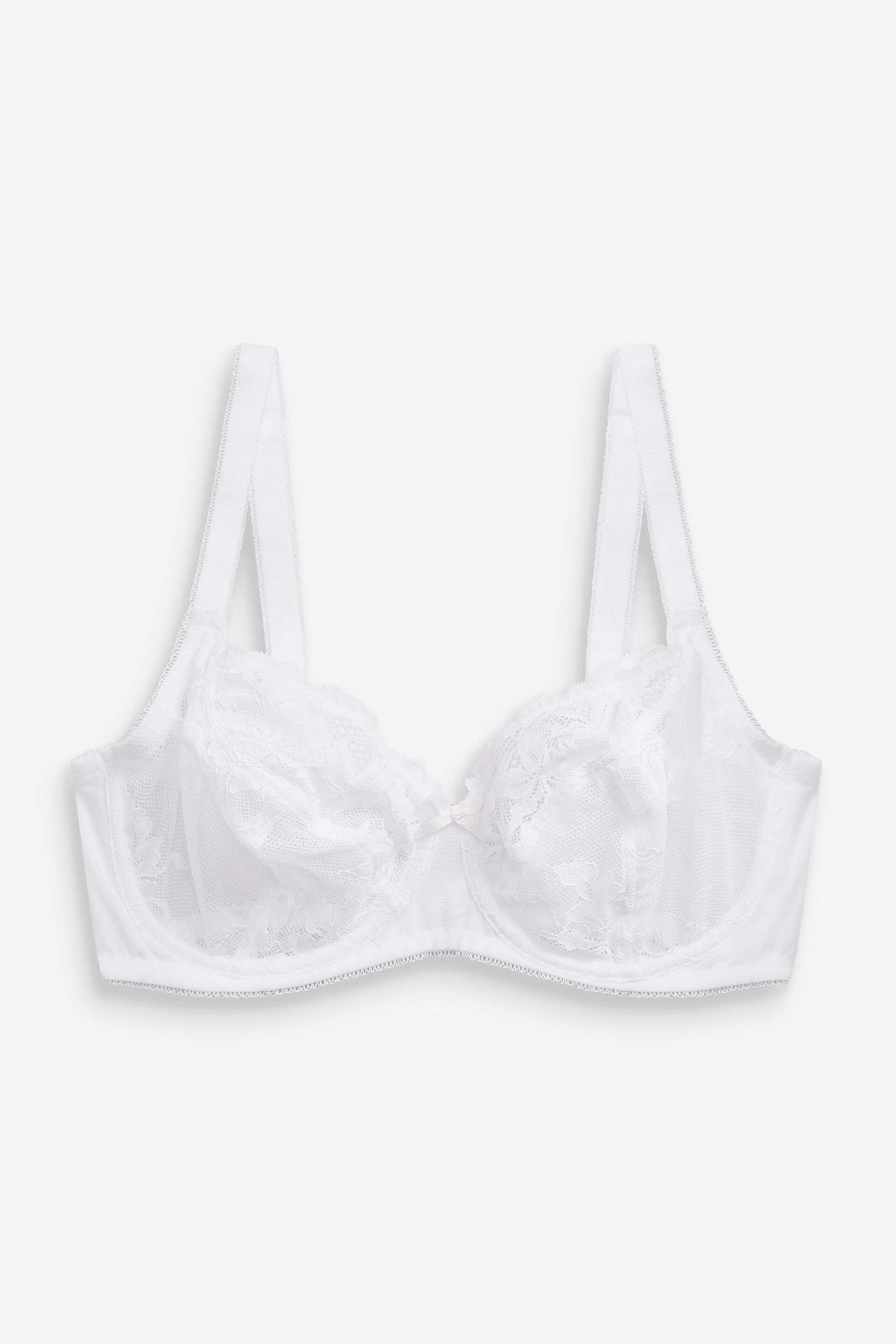 Black/White/Nude Non Pad Balcony DD+ Lace Bras 3 Pack - Image 7 of 7