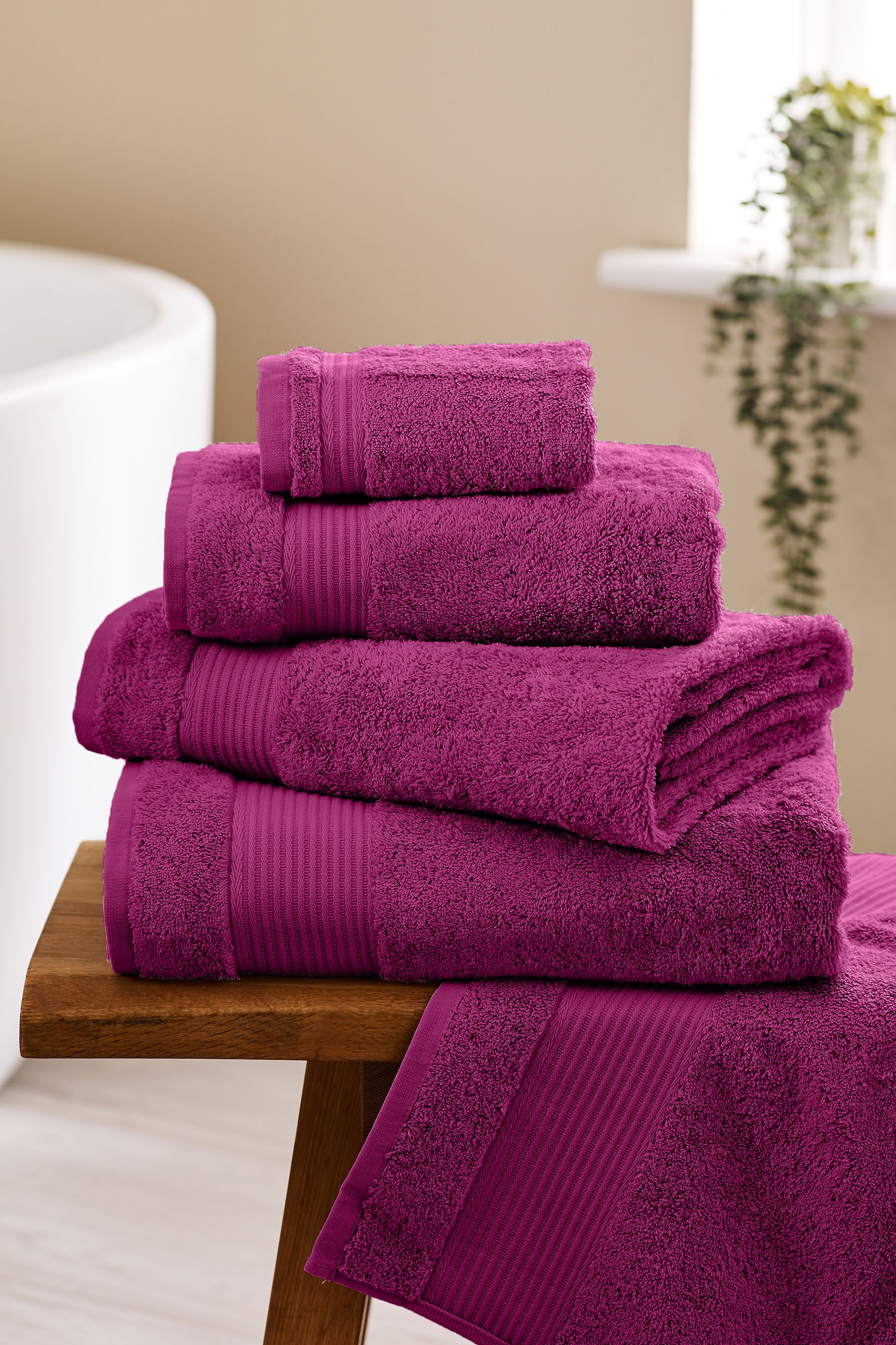 Buy Dark Fuchsia Pink Egyptian Cotton Towel from Next Ireland