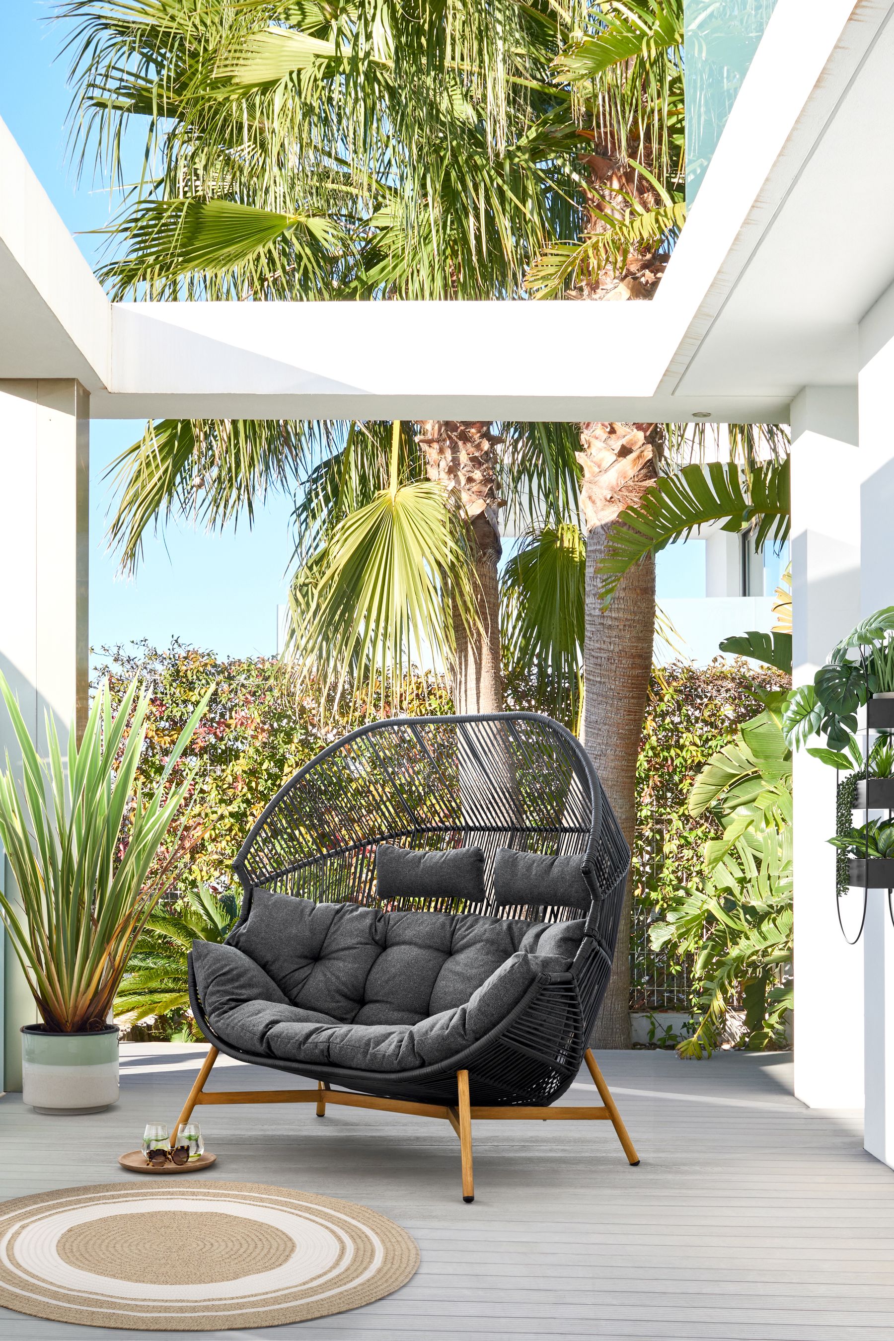 Buy Black Helsinki Garden 2 Seater Egg Chair from the Next UK online shop