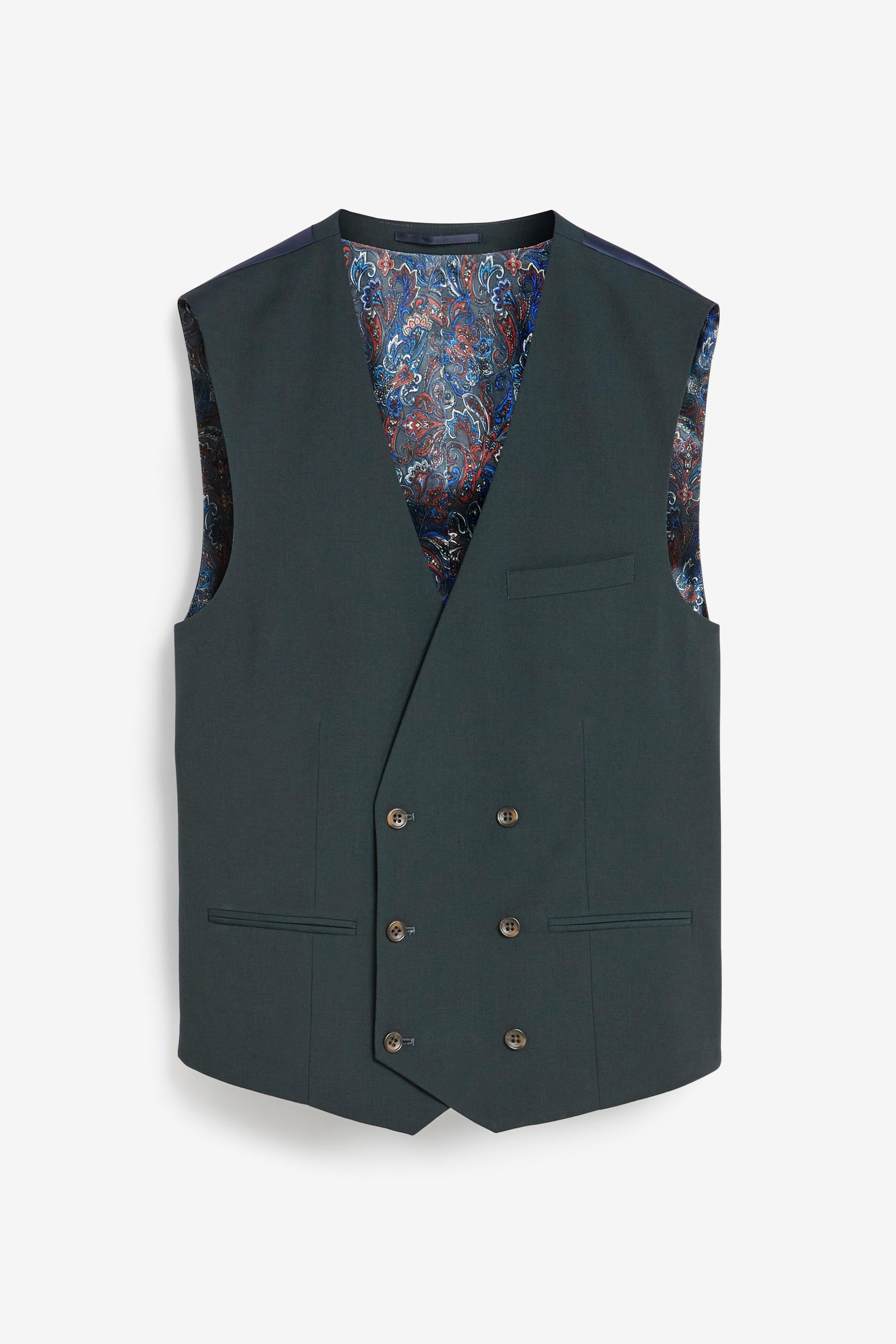 Green double breasted waistcoat clearance