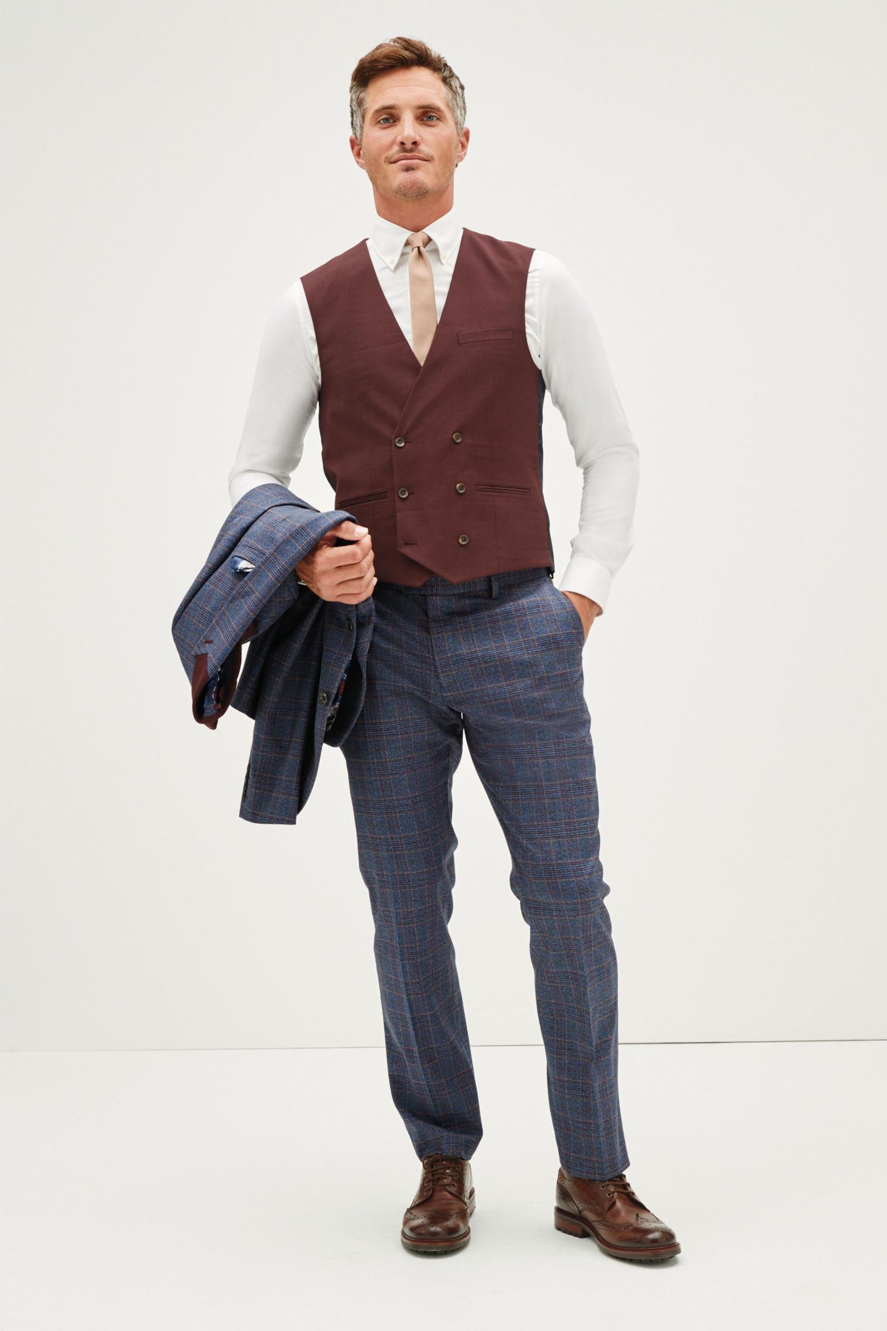 Red double breasted vest discount