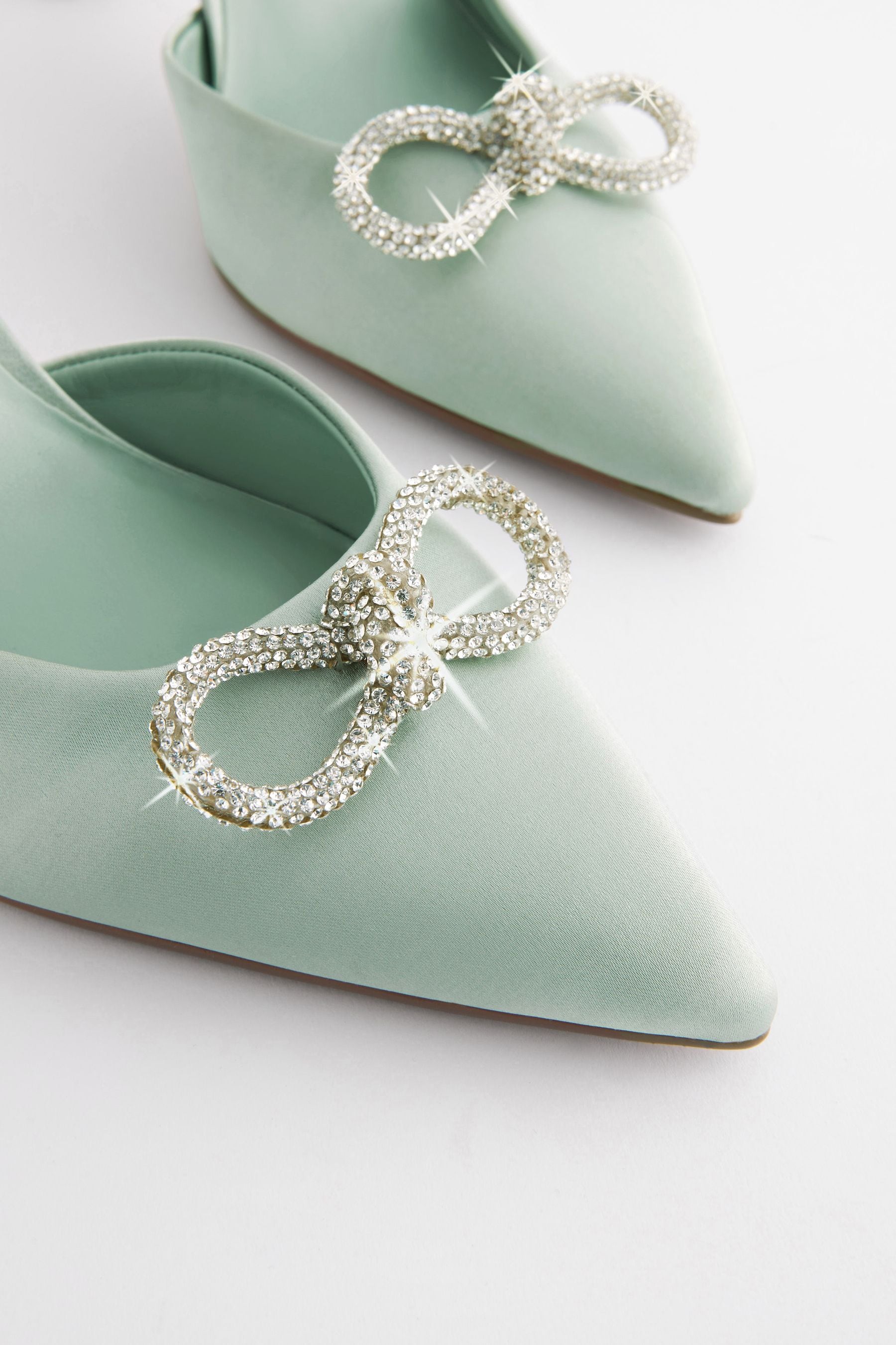 Buy Mint Green Forever Comfort Slingback Bow Heels from Next Luxembourg
