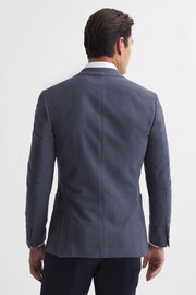 Reiss Airforce Blue Spark Single Breasted Slim Fit Moleskin Blazer - Image 5 of 8