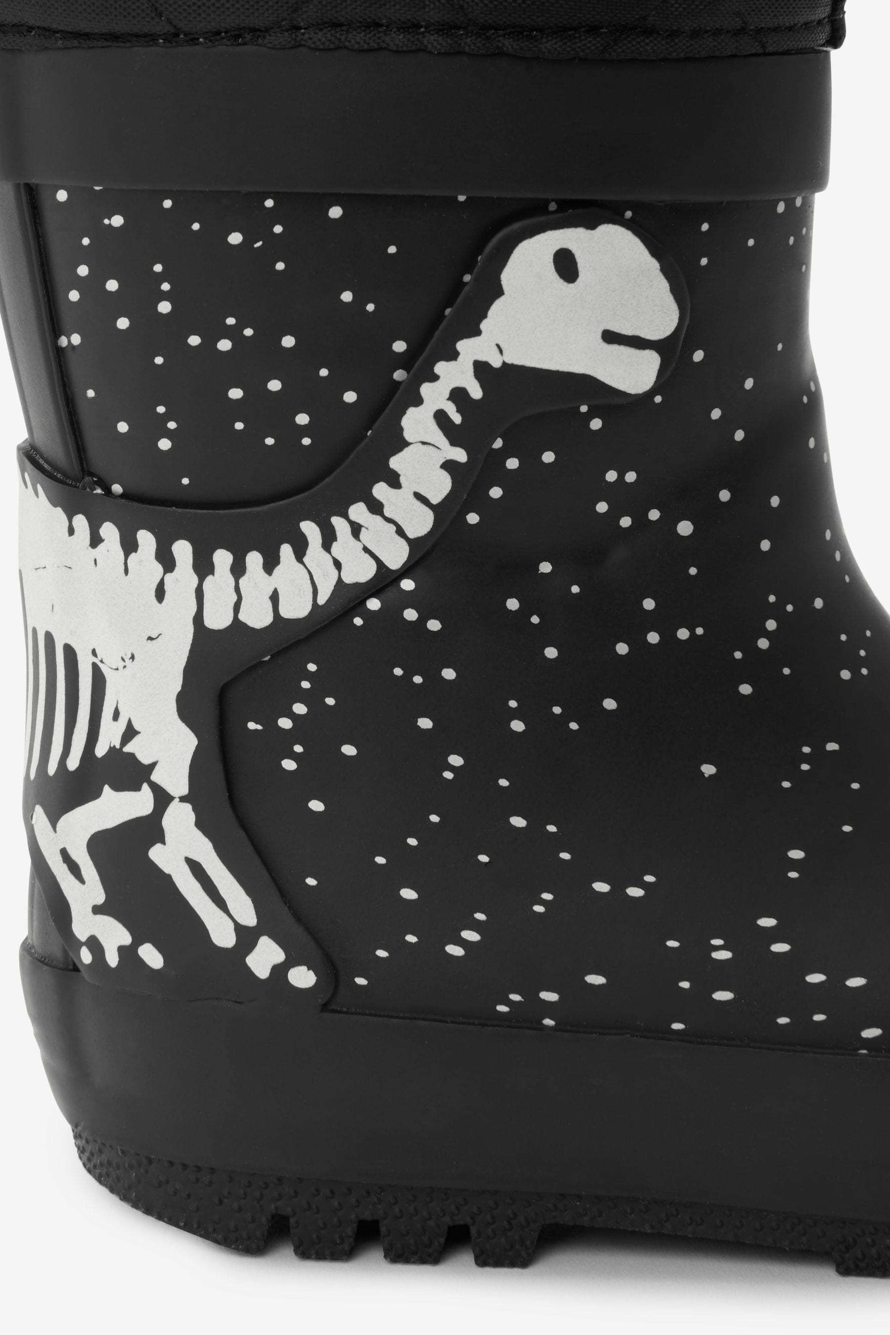 Buy Black Glow In The Dark Dino Next Thermal Thinsulate Lined Cuff Wellies from Next Luxembourg