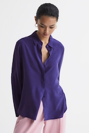Reiss Purple Kia Silk Shirt - Image 1 of 8