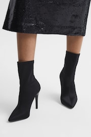Reiss Black Dakota Heeled Sock Boots - Image 3 of 6