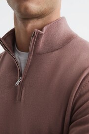 Reiss Woodrose Blackhall Merino Wool Half-Zip Funnel Neck Jumper - Image 6 of 7