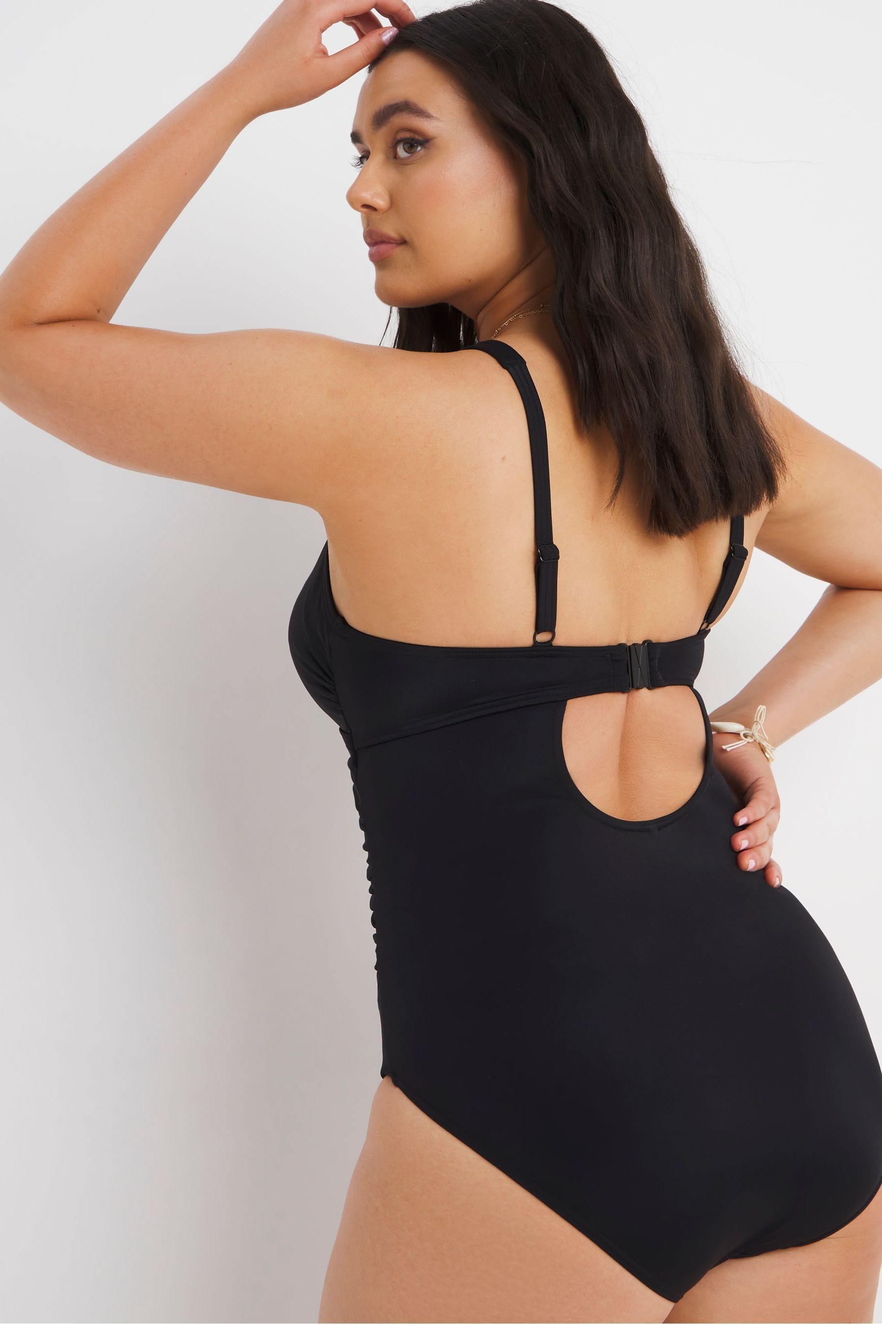 Buy Figleaves Black Rene Underwired Square Neck Tummy Control Swimsuit from Next Ireland