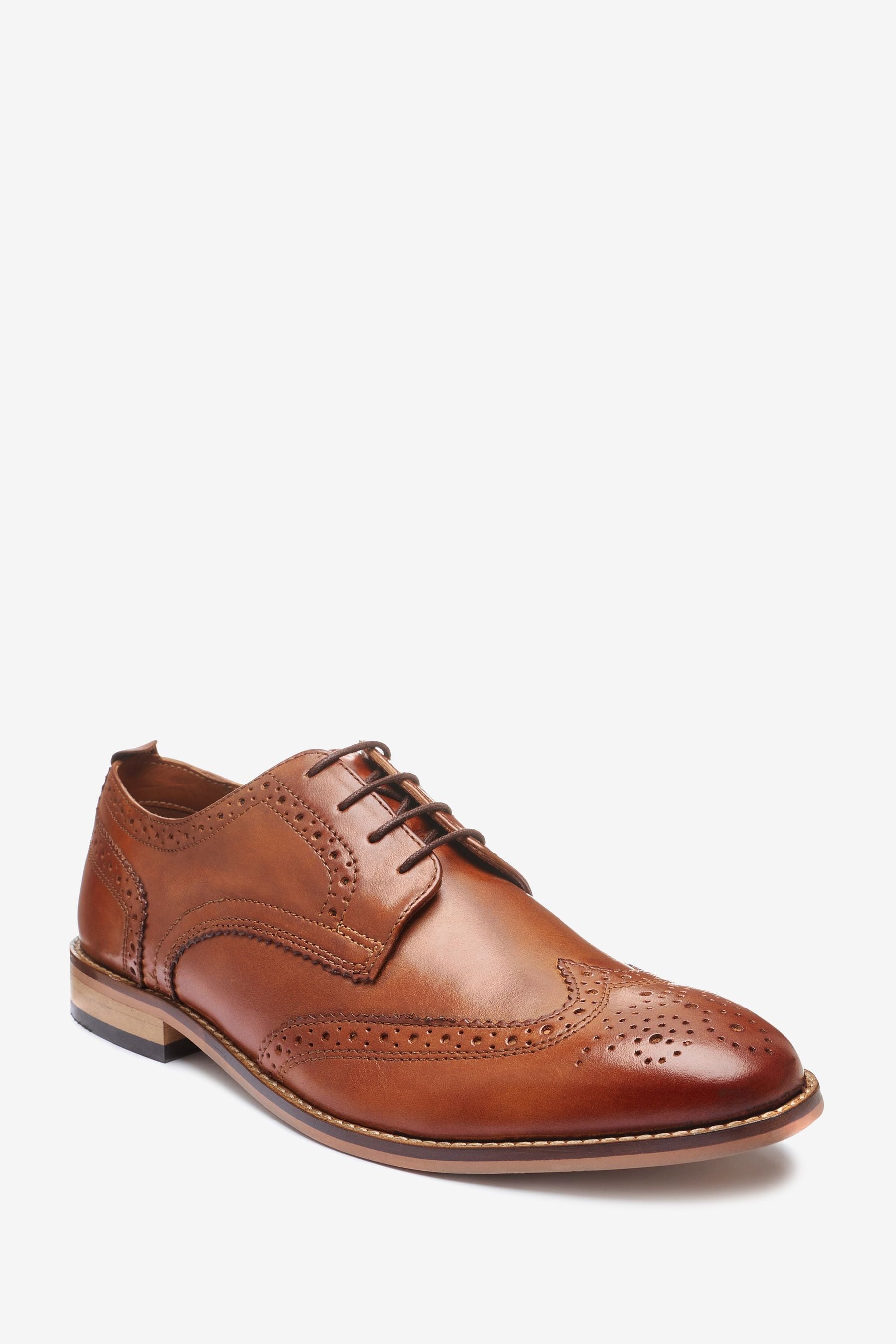 Buy Tan Brown Wide Fit Contrast Sole Leather Brogues from Next Germany