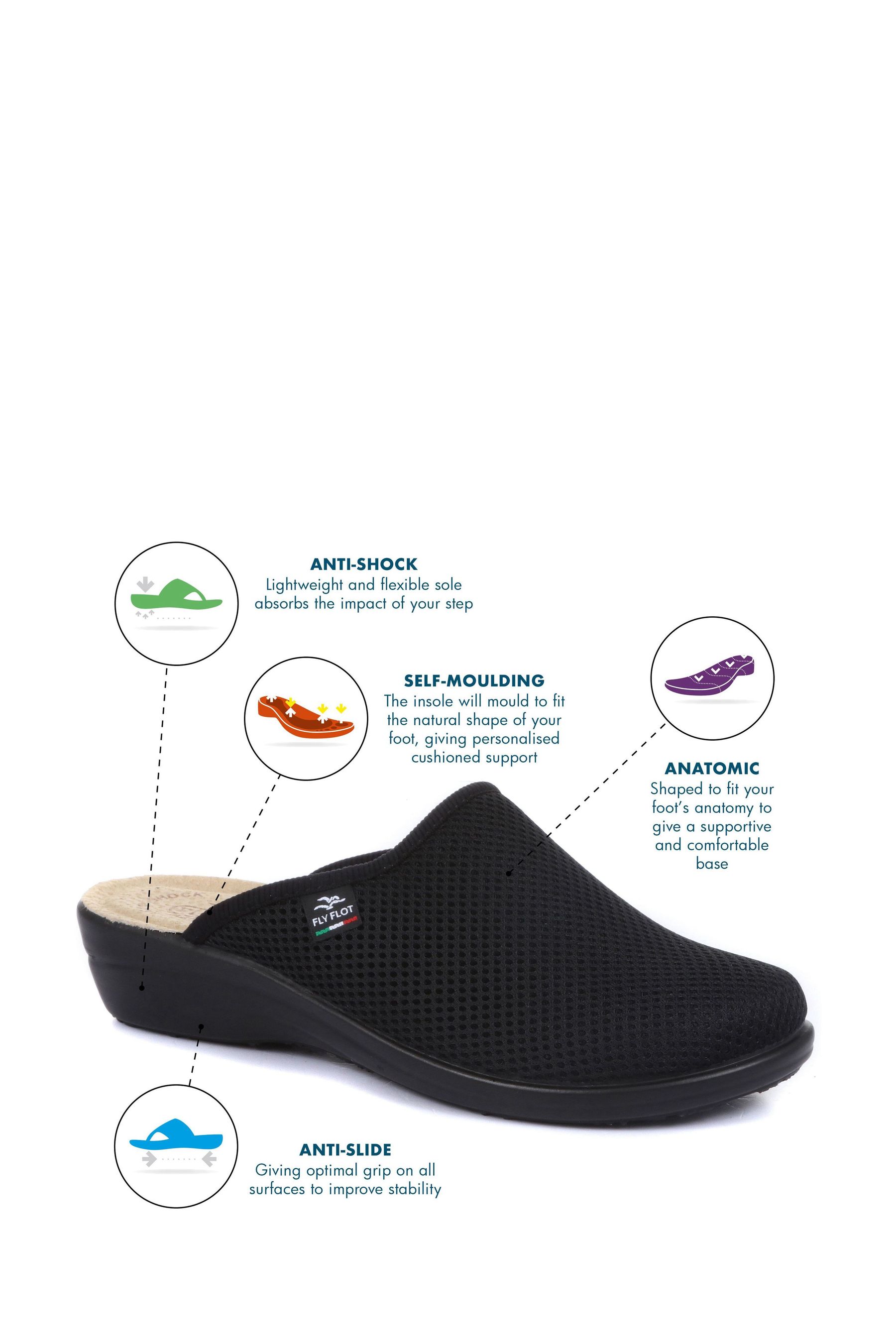 Buy Fly Flot Ladies Wide Fit Clogs from Next Luxembourg