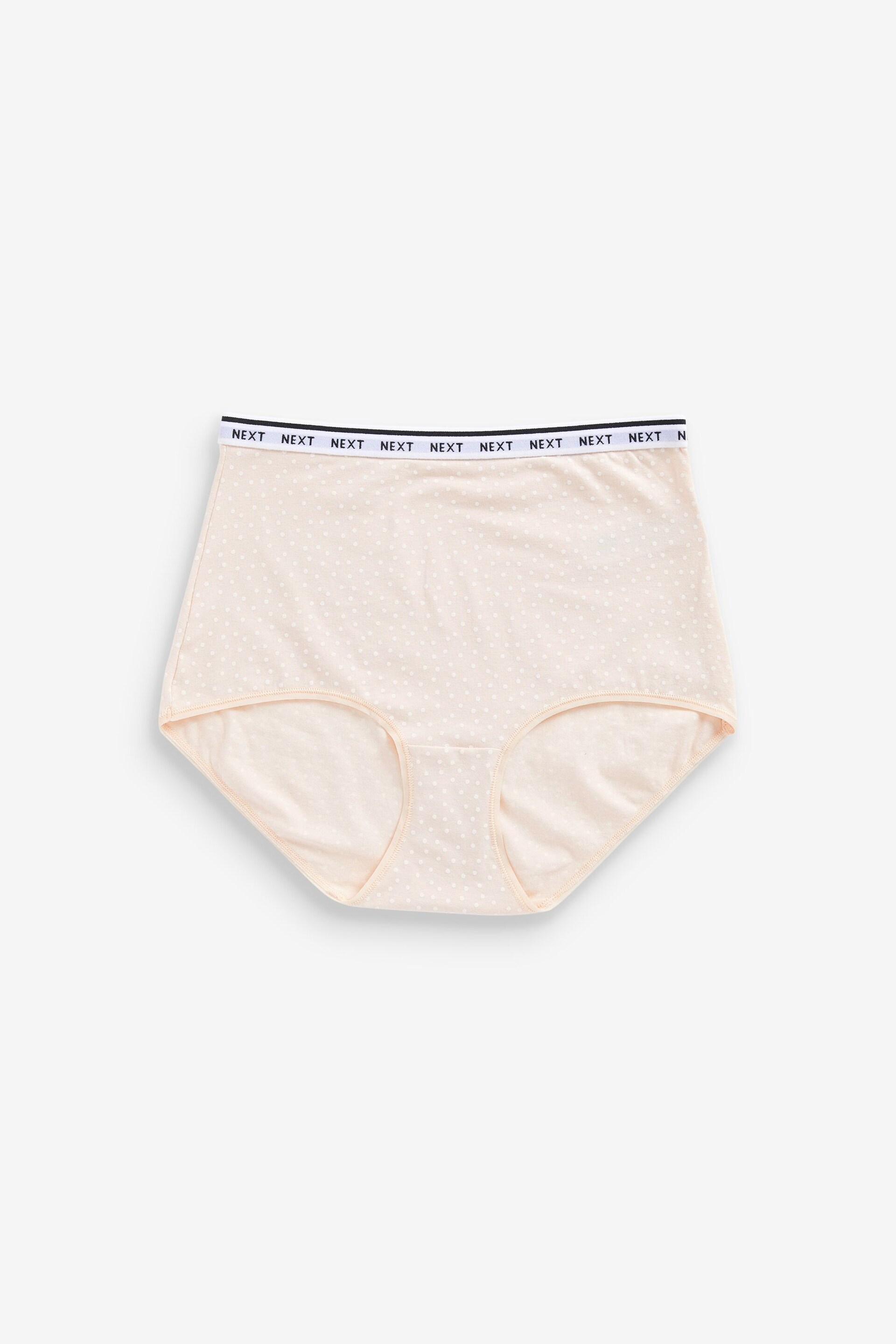 Navy/ Pink Spot Full Brief Cotton Rich Logo Knickers 4 Pack - Image 7 of 8