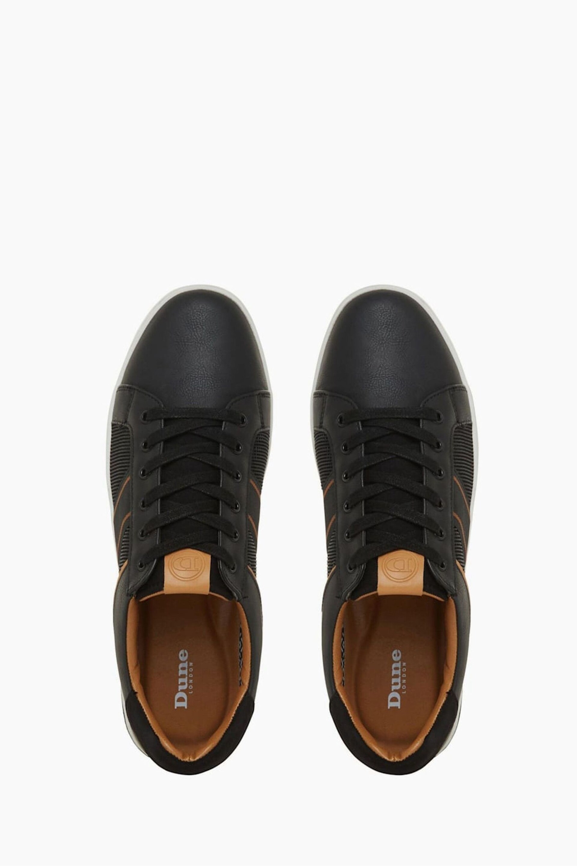 Dune London Black True Stripe Panel Trainers - Image 6 of 7