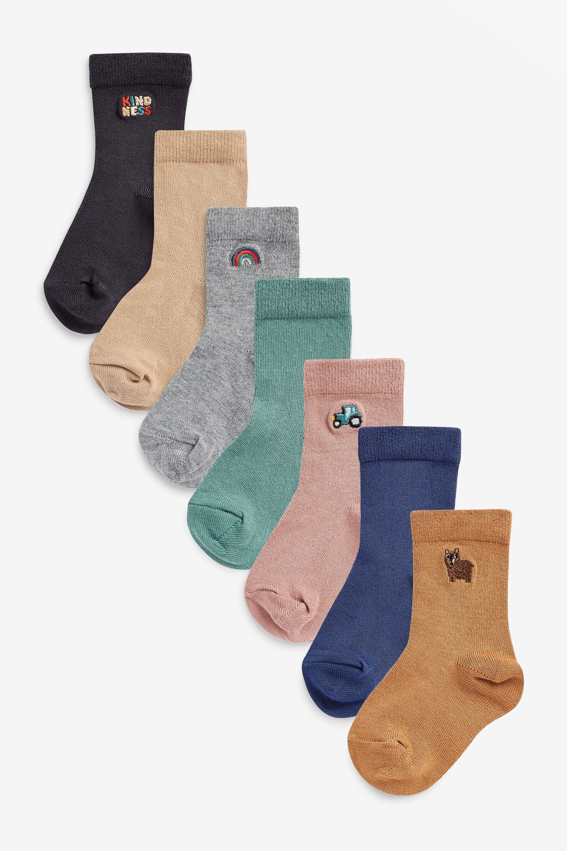 Mineral Character Cotton Rich Socks 7 Pack - Image 1 of 8