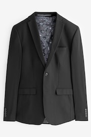 Black Skinny Fit Motionflex Stretch Suit: Jacket - Image 5 of 9