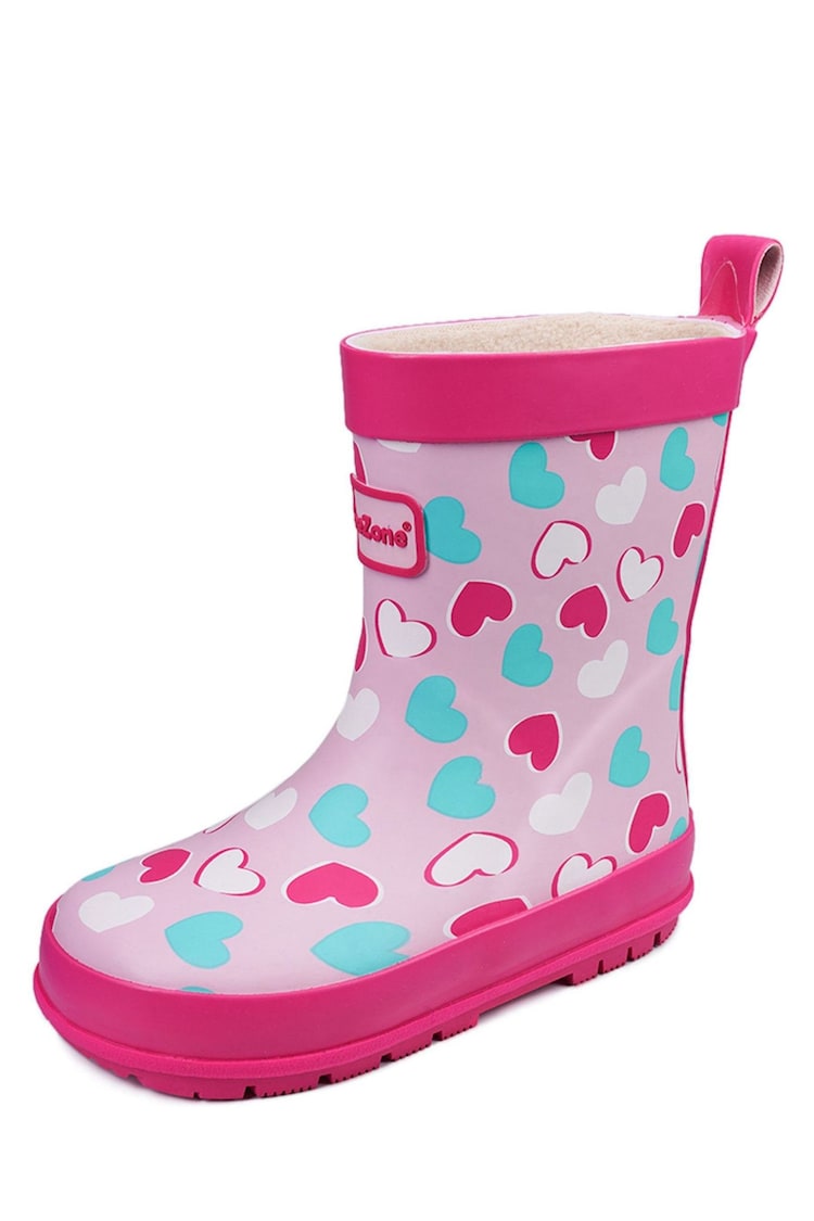 ToeZone Pink Love Heart Print Wellies - Image 2 of 6