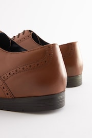Tan Brown Wide Fit Leather Oxford Brogue Shoes - Image 4 of 6
