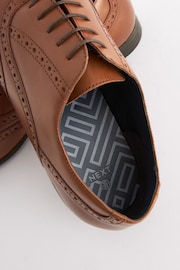 Tan Brown Wide Fit Leather Oxford Brogue Shoes - Image 5 of 6